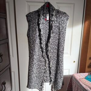 Chico's Black and White Knit Vest/Cardigan